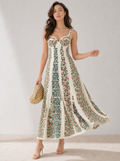 Zephrina Amaline floral stripe midi dress in multi