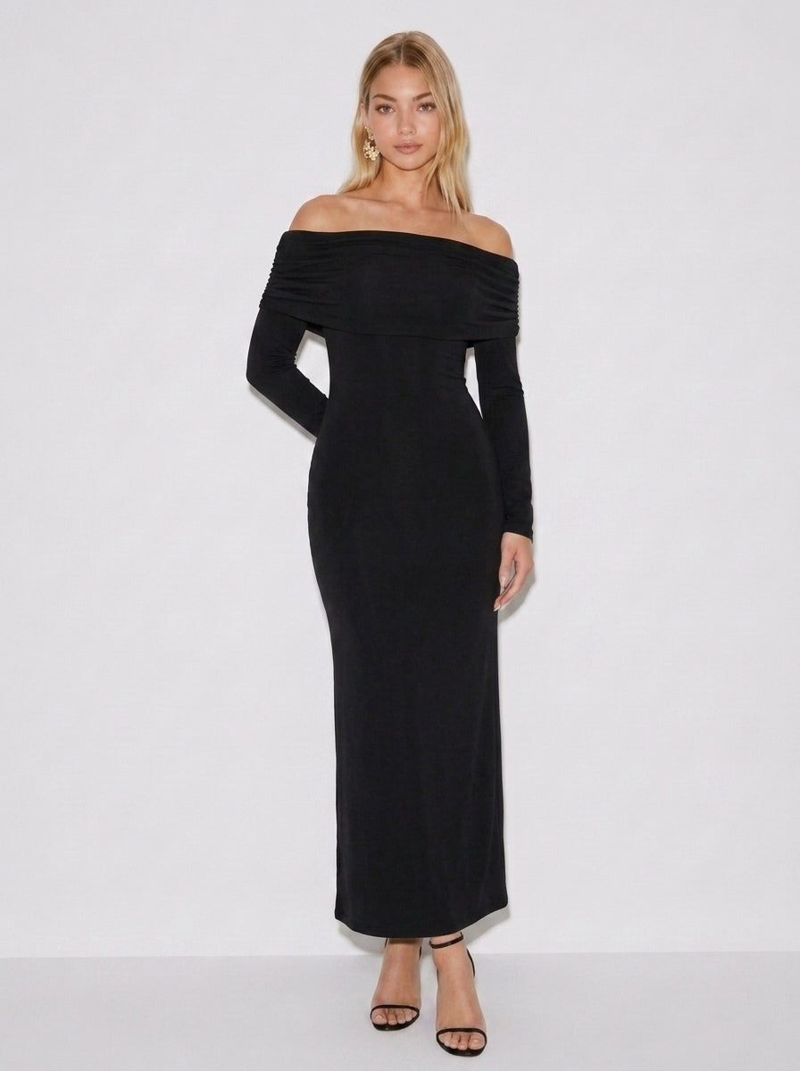 Zephrina Florienne off-shoulder maxi dress in blue floral
