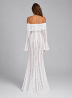 Zephrina Cosima lace mermaid maxi dress in white