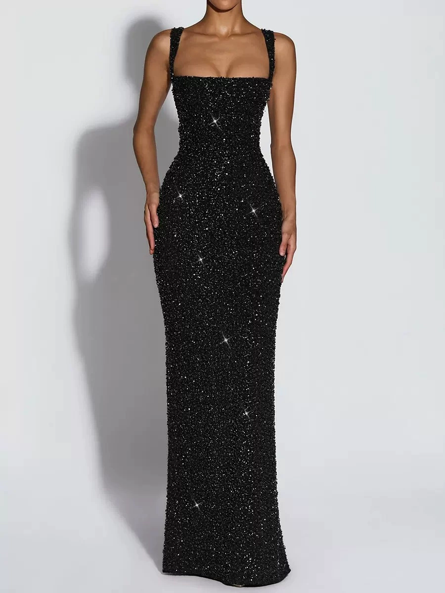 Zephrina Vespera sequin knit maxi dress