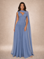 Zephrina Xylena cape chiffon maxi dress