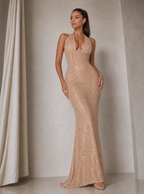 Zephrina Odelia plunging sequin maxi dress