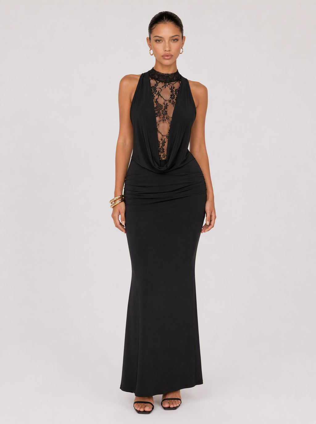 Zephrina Pavlina halter lace maxi dress