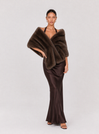 Marietta Draped Faux-Fur Shawl