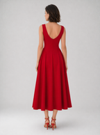 Zephrina Sleeveless Back Cutout Fit & Flare Midi Dress