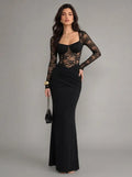 Zephrina Thomasina lace bodice maxi dress in black