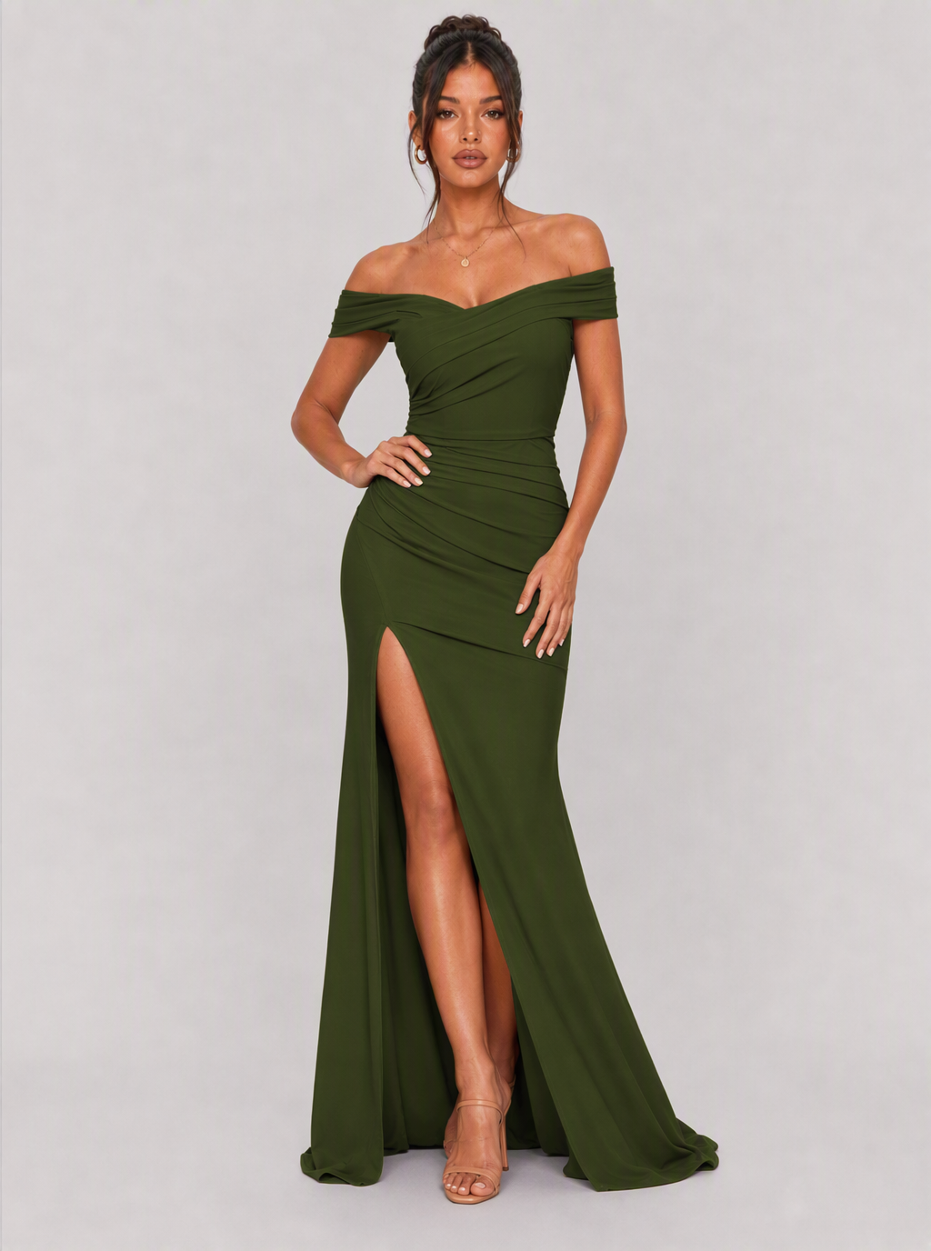 Melisande Off-Shoulder Slit Maxi Dress