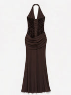 Vesper Sequin Halter Maxi Dress