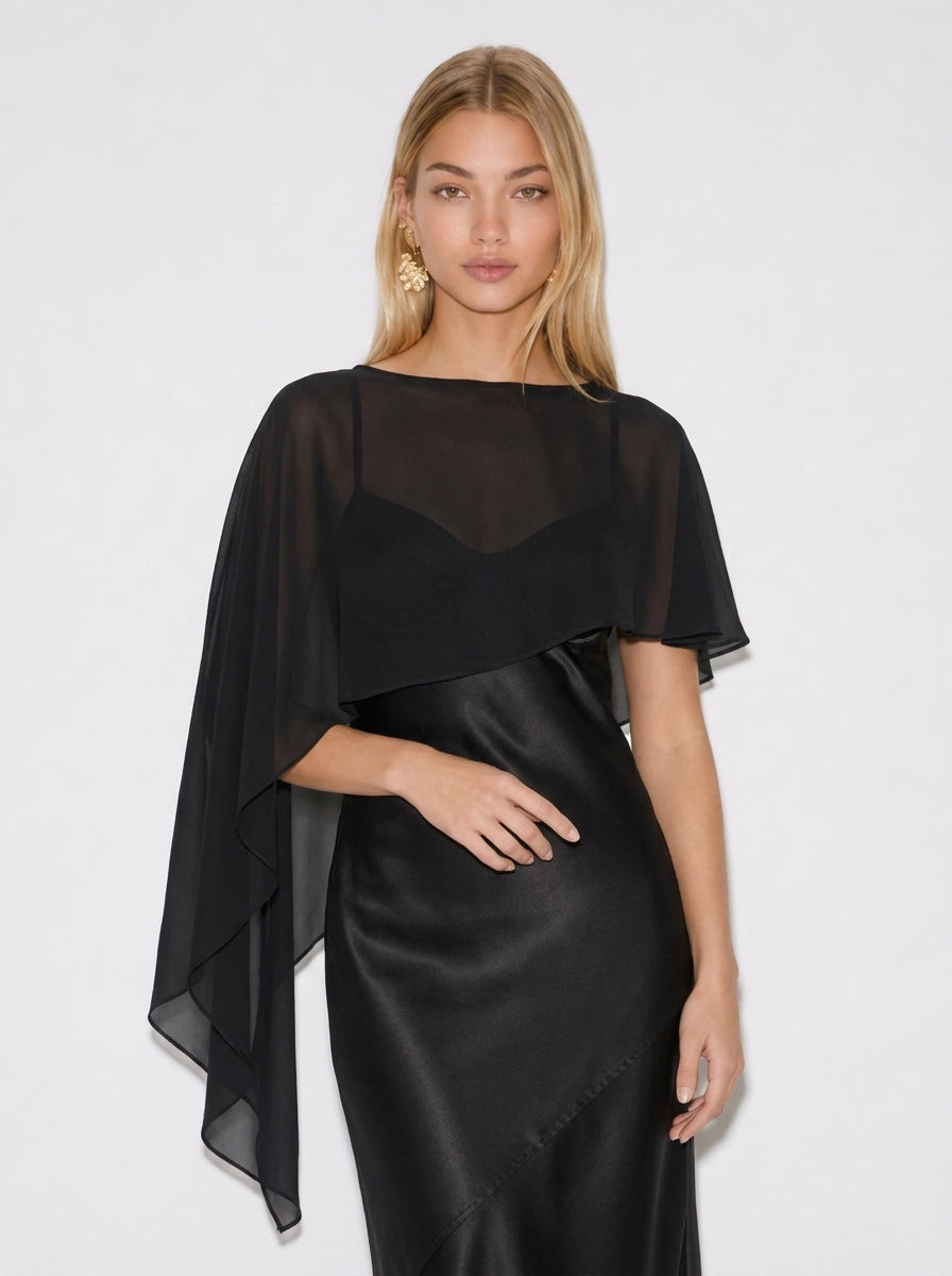 Elodie Asymmetric Cape Shawl
