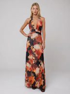 Serena Floral Halter Maxi Dress