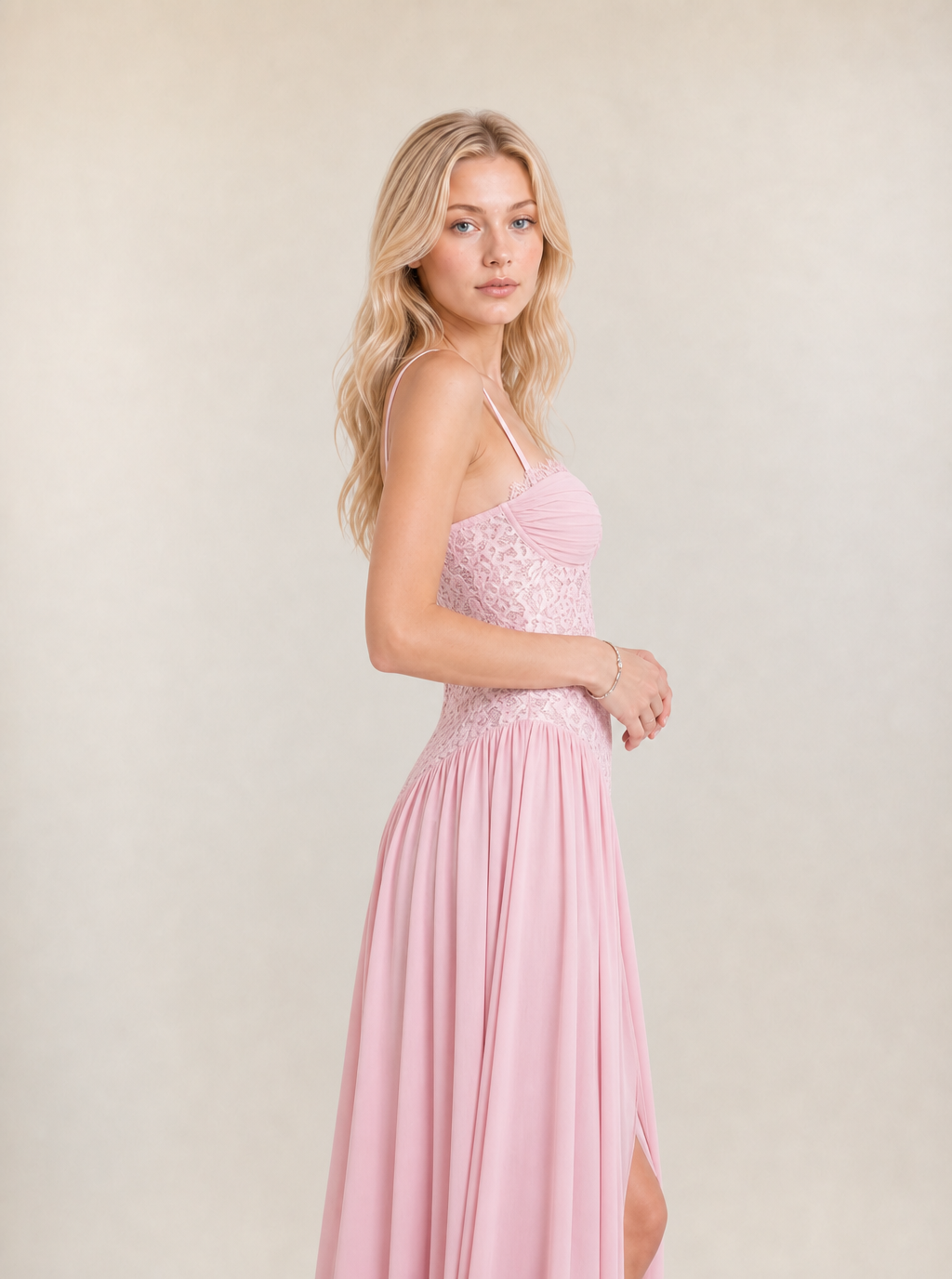 Lillian Corset Chiffon Maxi Dress