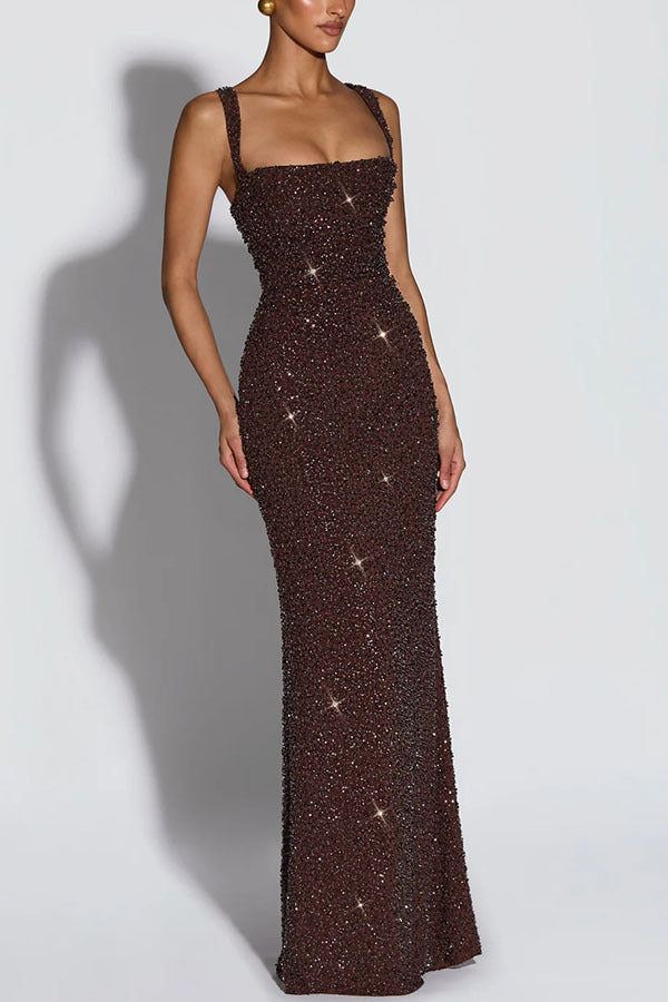 Zephrina Vespera sequin knit maxi dress