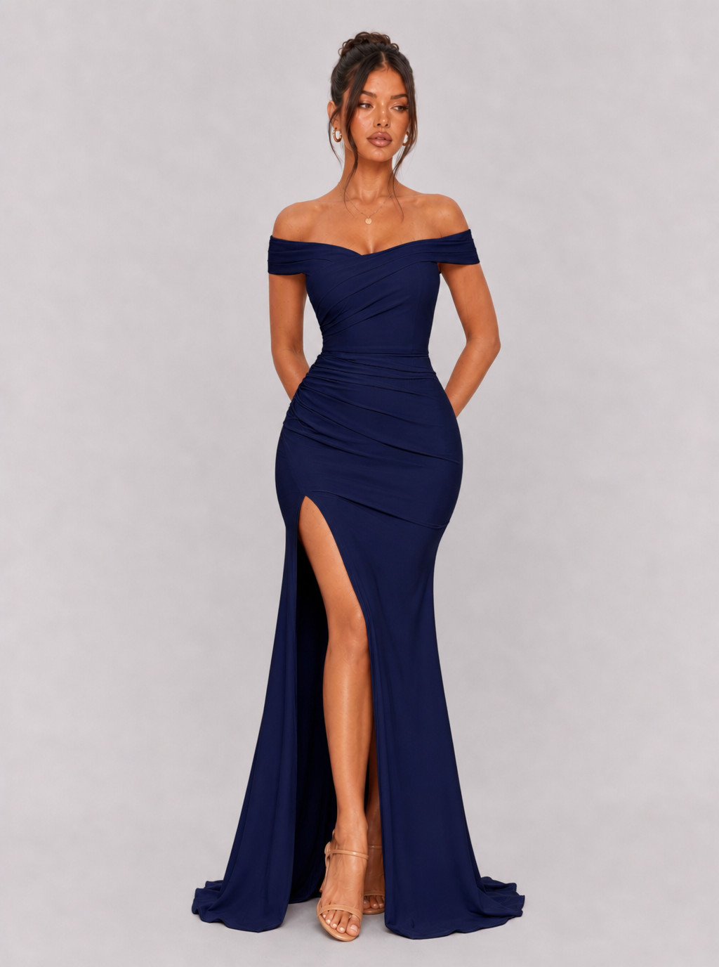 Melisande Off-Shoulder Slit Maxi Dress