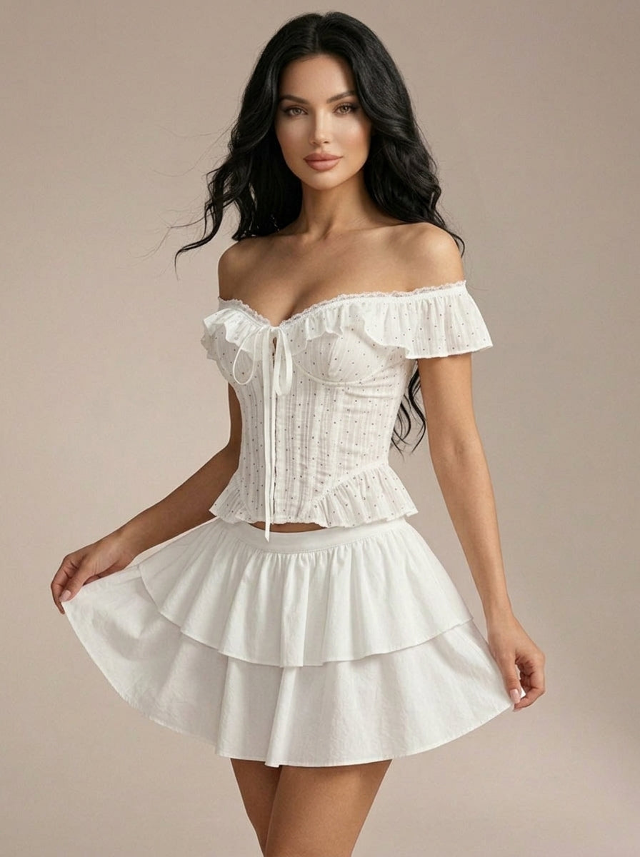Althea Ruffle Corset Bra