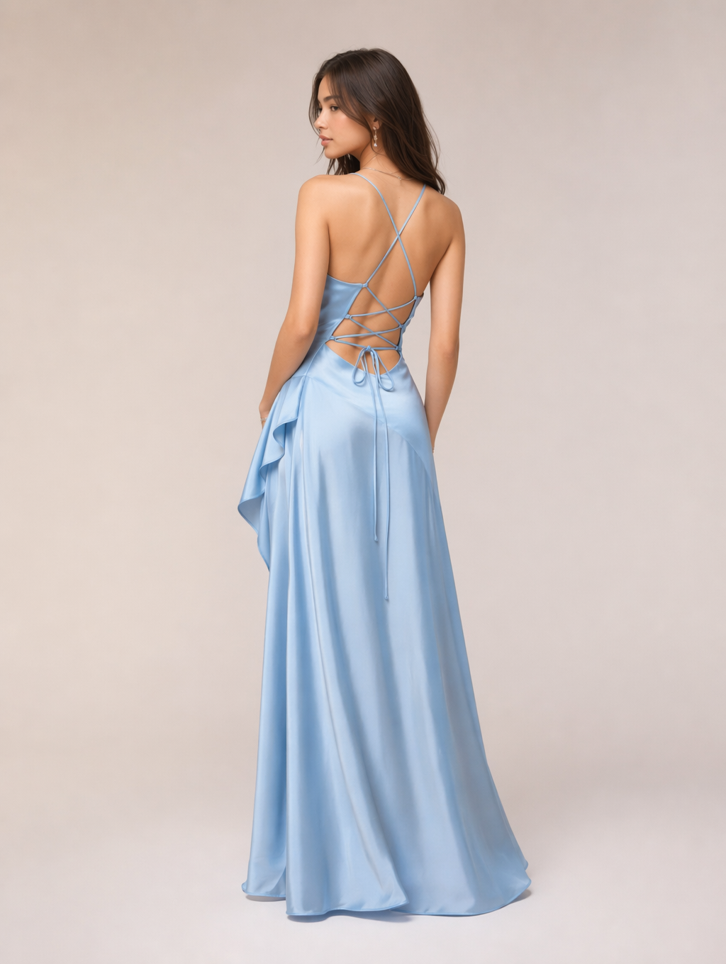 A-Line Lace-Up Formal Dress