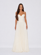 Zephrina Renata corset lace maxi dress in white