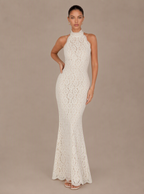 Avelina Open-Back Lace Maxi Dress