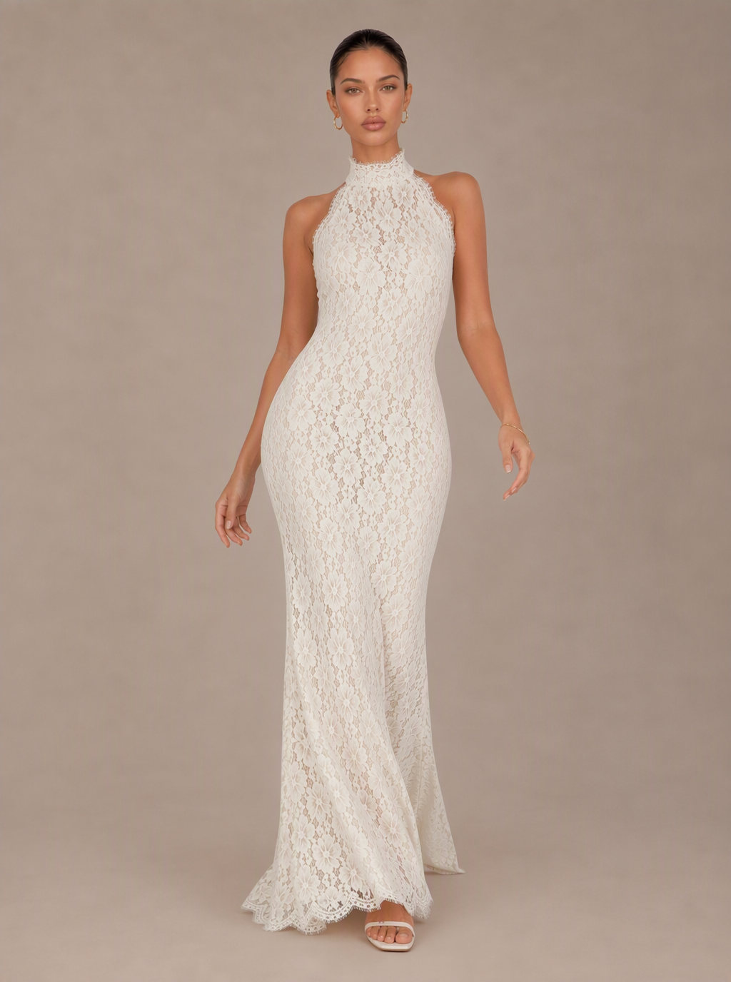 Avelina Open-Back Lace Maxi Dress