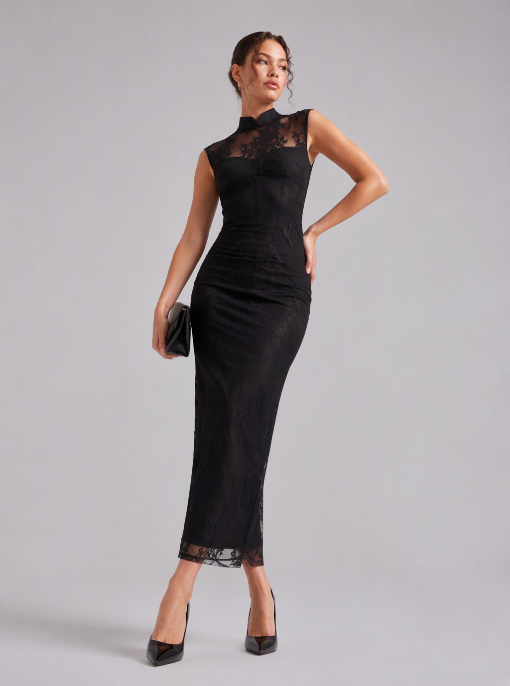 Eugenia Lace-Yoke Maxi Dress