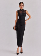 Eugenia Lace-Yoke Maxi Dress