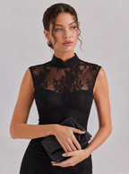 Eugenia Lace-Yoke Maxi Dress
