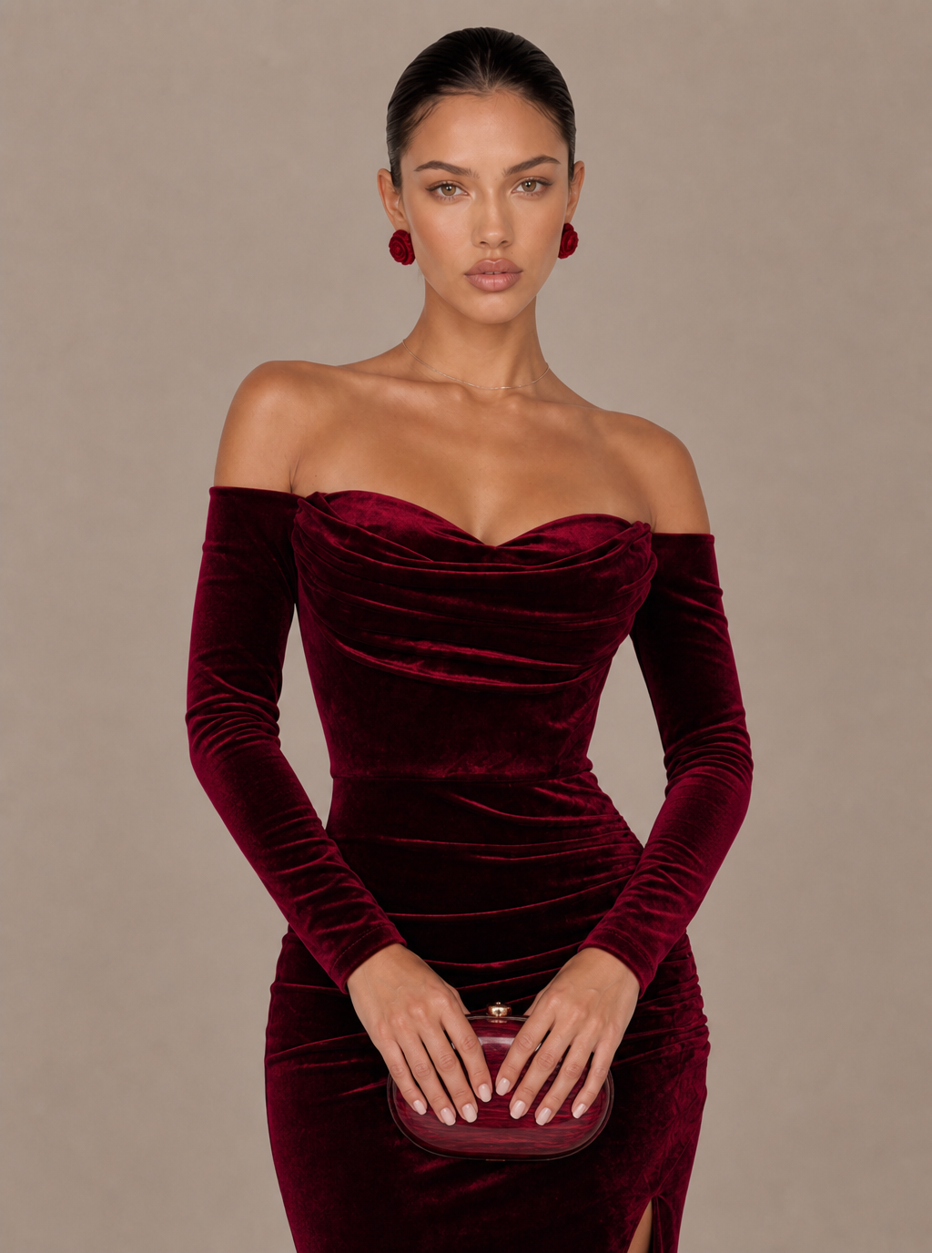 Winifred Off-Shoulder Velvet Maxi Dress