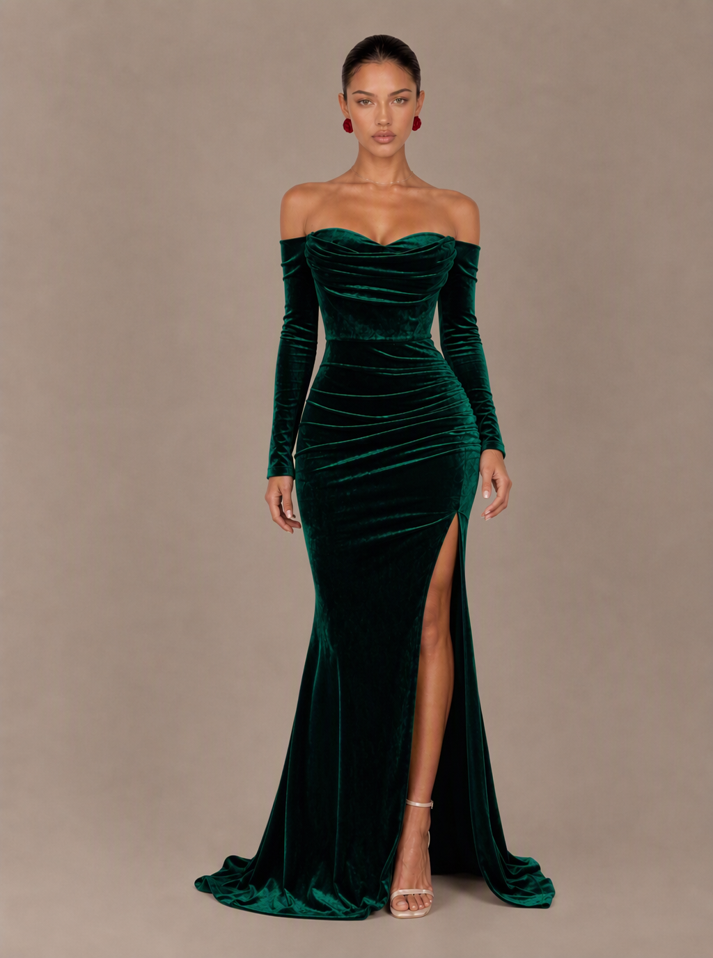 Winifred Off-Shoulder Velvet Maxi Dress