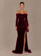 Winifred Off-Shoulder Velvet Maxi Dress