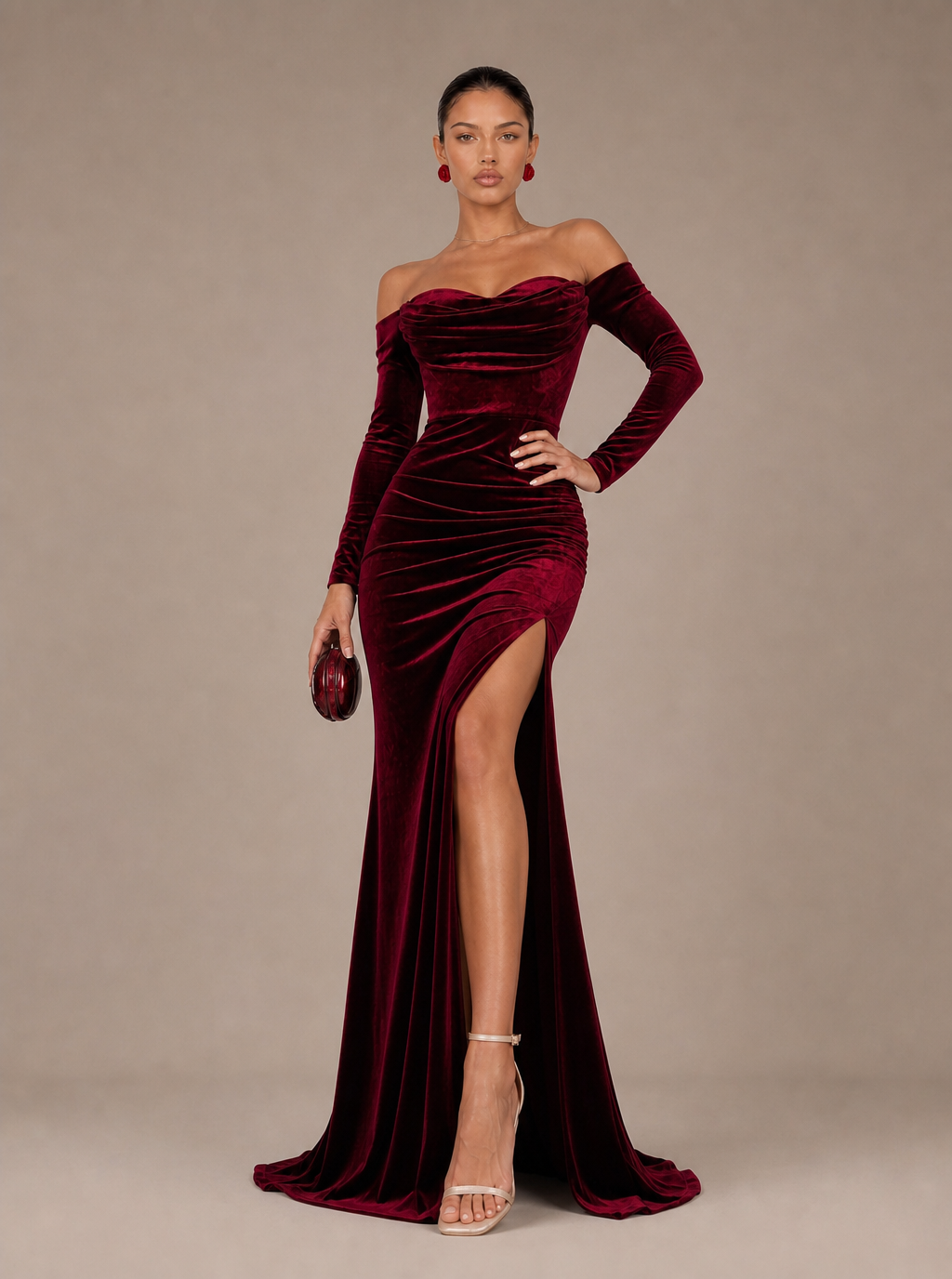 Winifred Off-Shoulder Velvet Maxi Dress