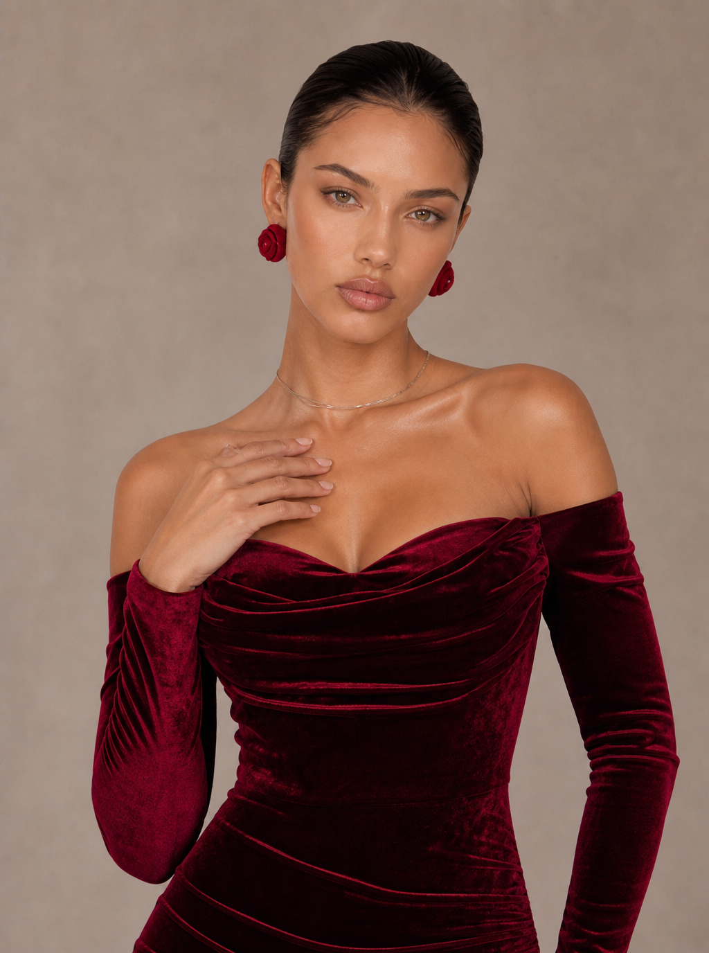 Winifred Off-Shoulder Velvet Maxi Dress
