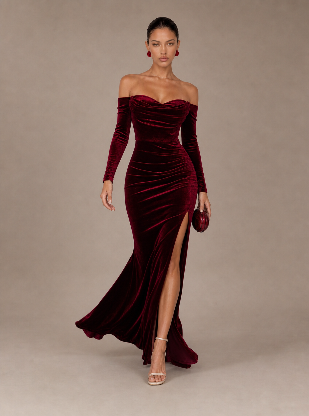 Winifred Off-Shoulder Velvet Maxi Dress