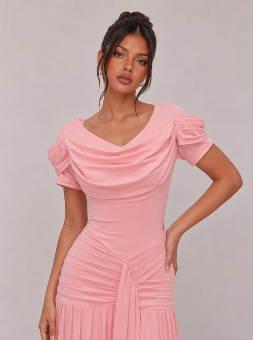 Claribel Draped Ruched Maxi Dress