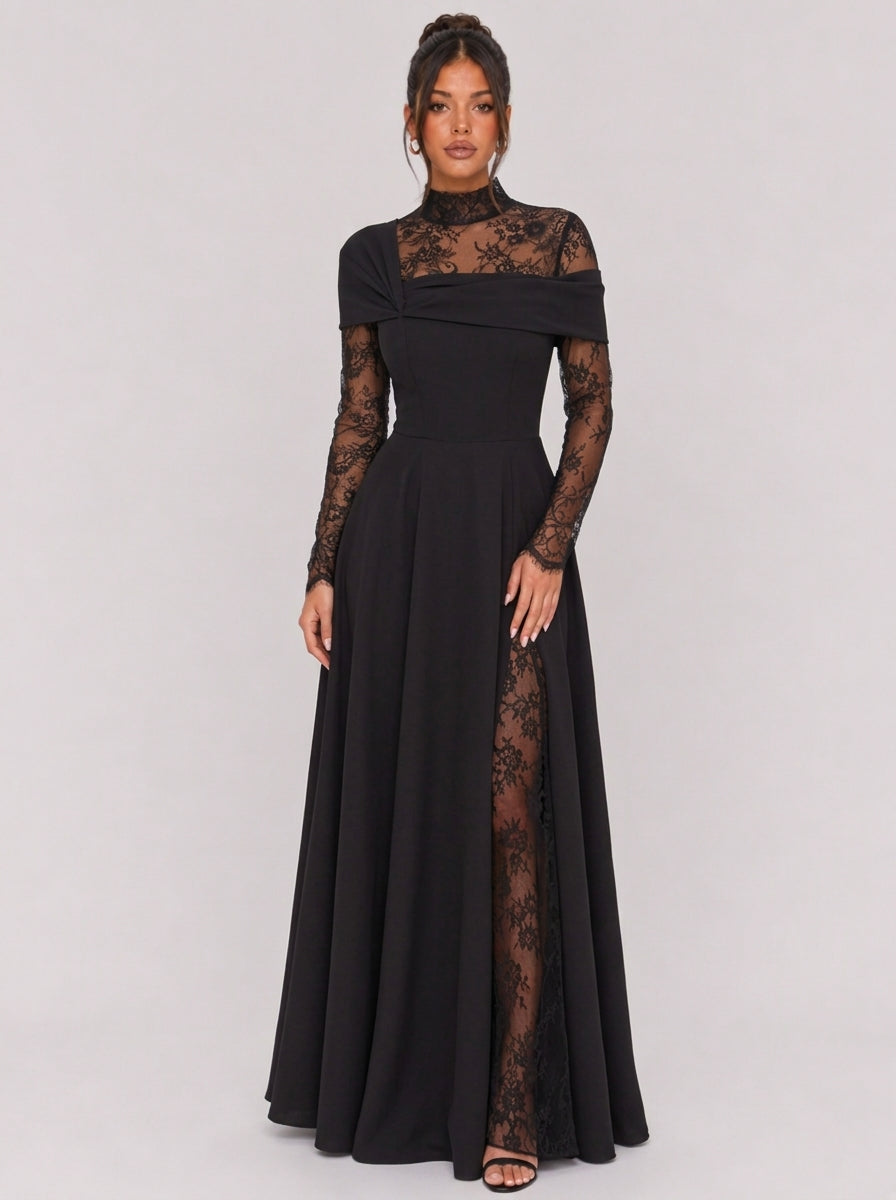 Dorothea Lace-Panel Maxi Dress