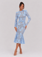 Honoria Floral Lace Midi Dress