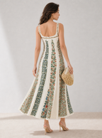 Zephrina Amaline floral stripe midi dress in multi
