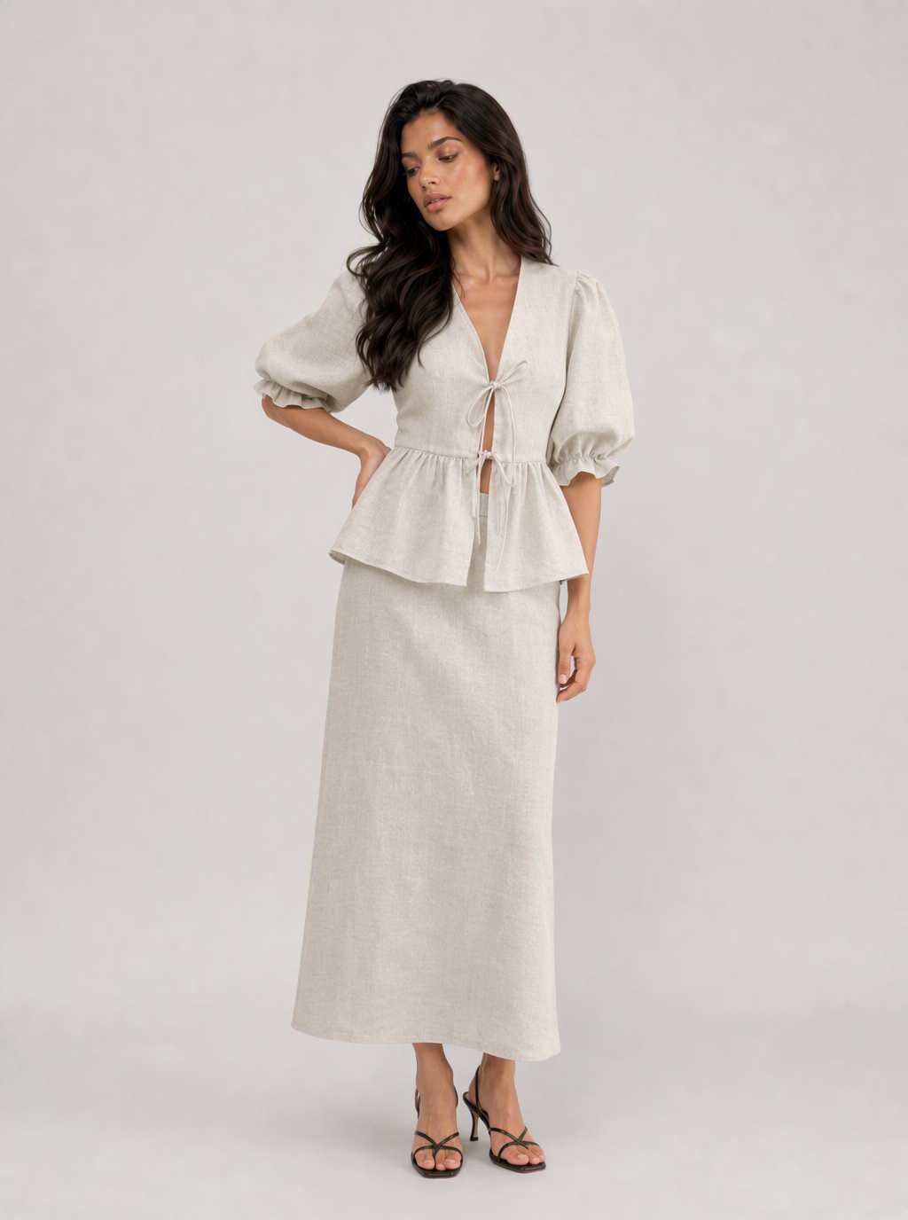 Sorelle Tie-Front Skirt Set
