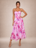 Zephrina Helvianne strapless floral midi dress