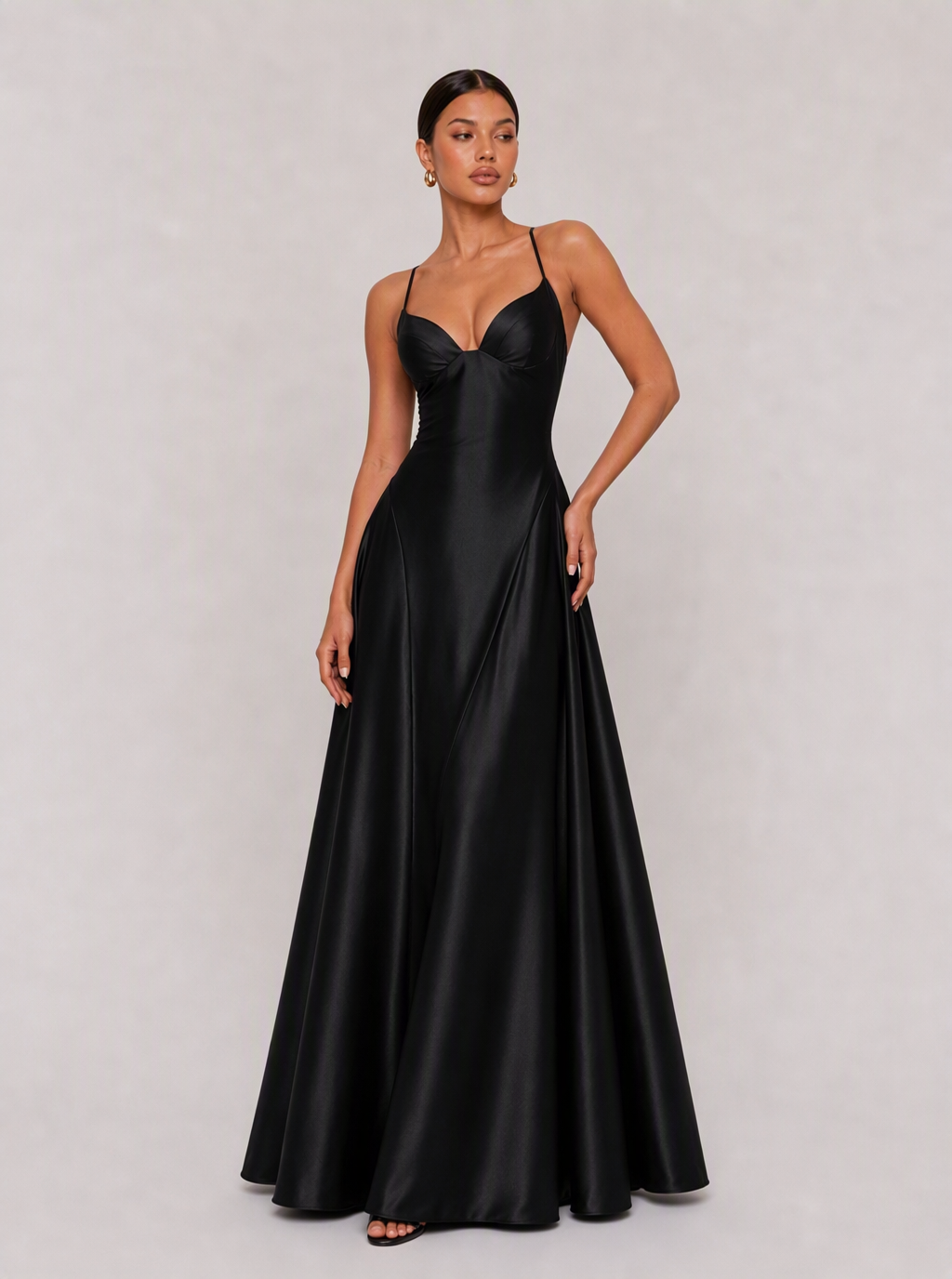 Zephrina Mirabel satin slip maxi dress