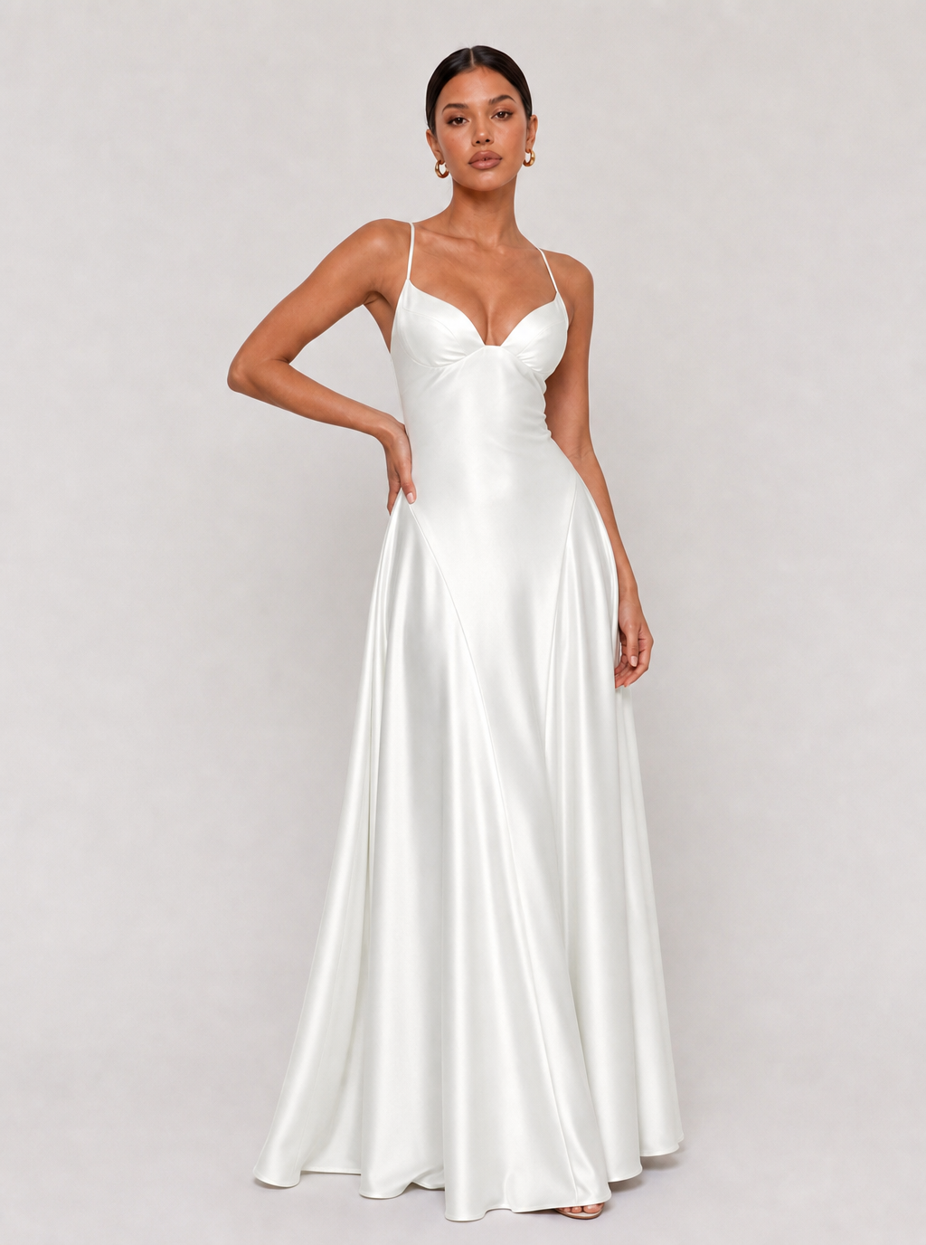 Zephrina Mirabel satin slip maxi dress