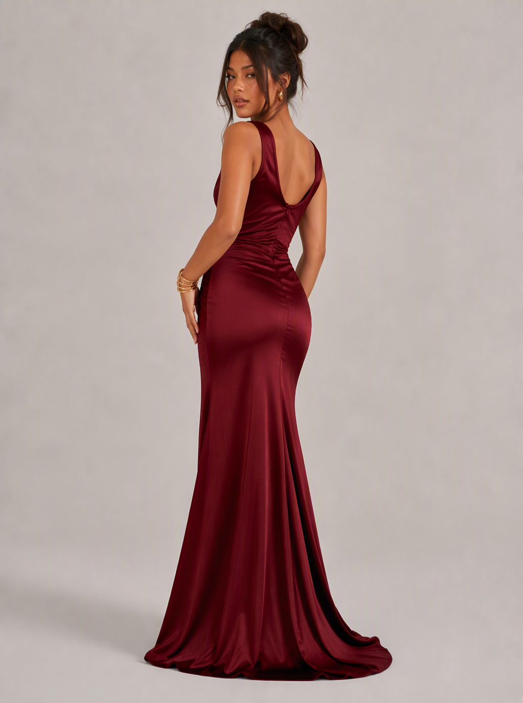 Vivia Cowl Slit Maxi Dress