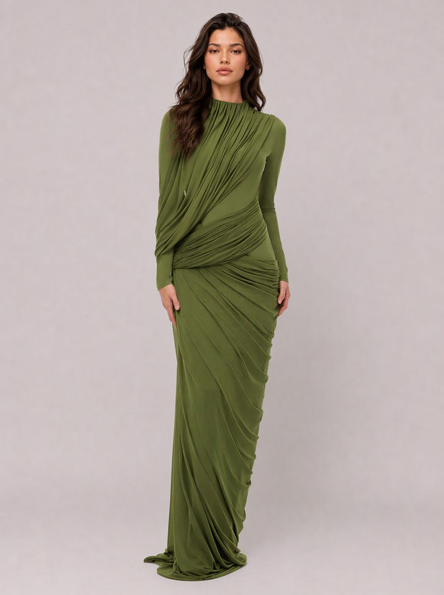 Zephrina Calisette ruched knit maxi dress