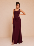 Zephrina Katriel lace trim slit maxi dress