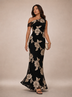 Zephrina Belviane one-shoulder embroidered maxi dress