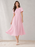Robe midi Marnie à manches bouffantes