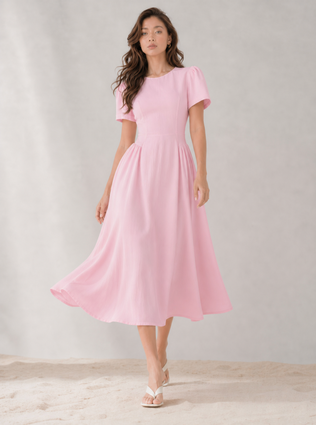 Marnie Puff Sleeve Midi Dress