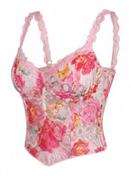 Zephrina floral lace corset bra in pink