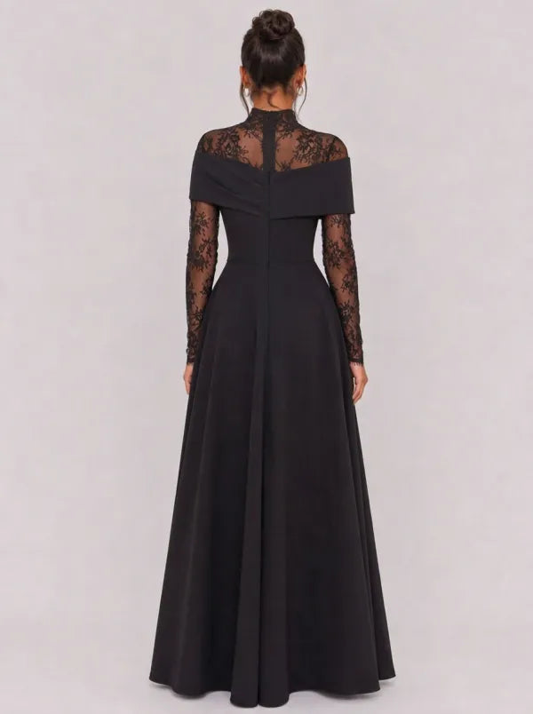 Zephrina Dorothea lace-panel maxi dress in black