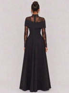 Zephrina Dorothea lace-panel maxi dress in black