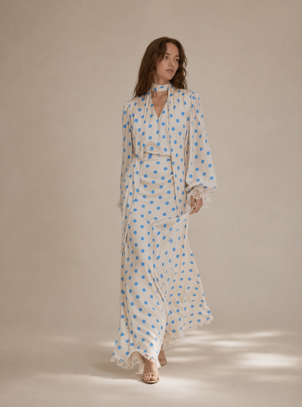 Piper Polka Dot Lace Maxi Dress