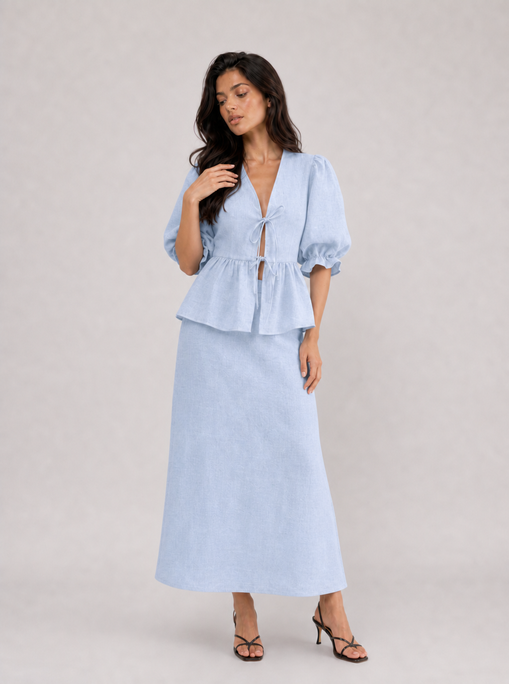 Sorelle Tie-Front Skirt Set
